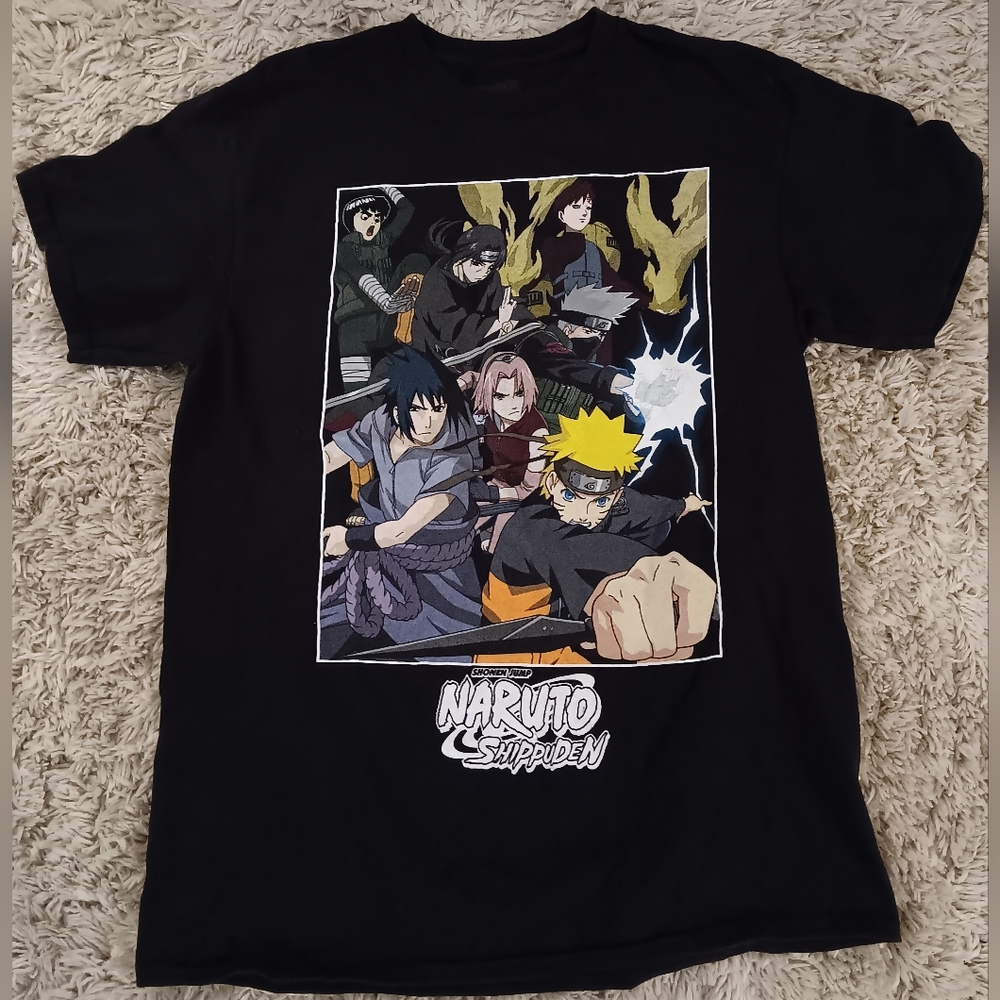 Naruto shirt Mens Mediun Black Short Sleeve